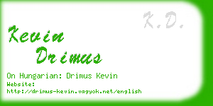 kevin drimus business card